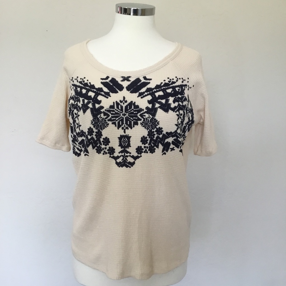 We The Free Snowflake Thermal Short -Sleeve Top